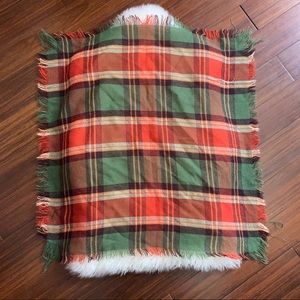 Pumpkin Patch Vintage Plaid Wool Scarf